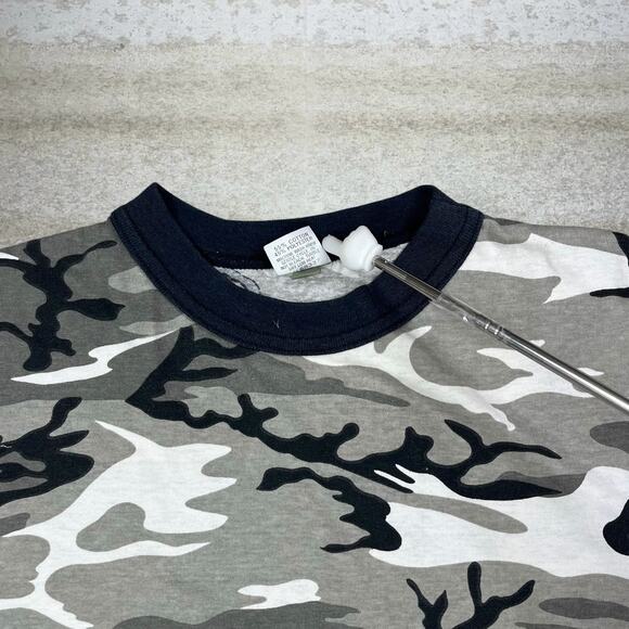 Vintage Winter Camo Shirt Cotton Short Sleeve 90s - Picture 5 of 7